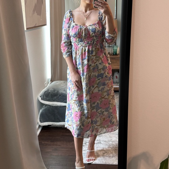 Pastel Floral Midi Dress - Picture 10 of 10